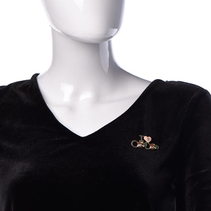 Chanel Metal Resin Pearl I Love Coco Brooch Gold Brown Pink 2 of 4