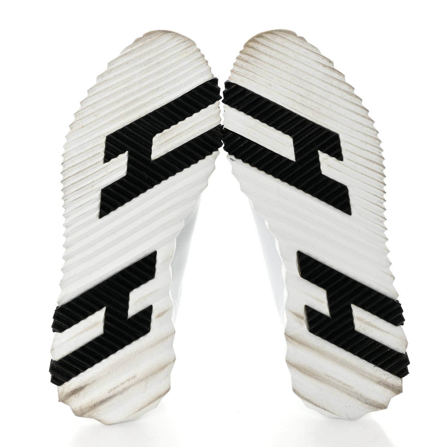 Calfskin Suede Goatskin Bouncing Sneakers 40 White Black