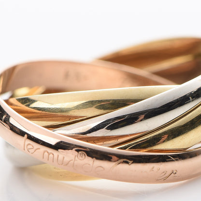 Cartier 18K Pink Yellow White Gold Les Must De Trinity Five Band Ring 51 5.75 8 of 8