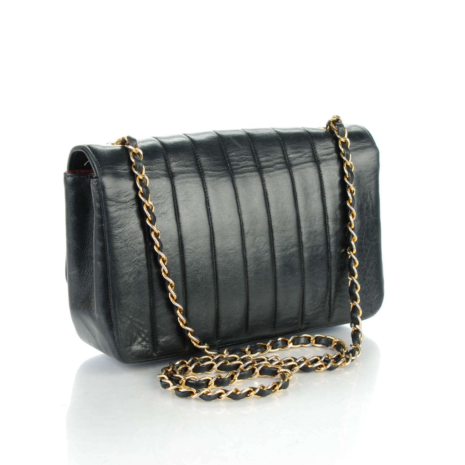 Chanel Lambskin Vertical Quilted Medium Single Flap Black 3 of 8