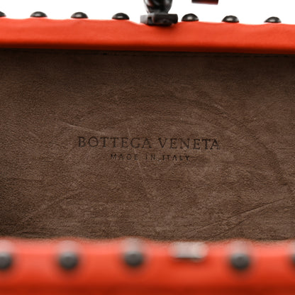 Bottega Veneta Waxy Nappa Intrecciato Knot Studded Clutch Orange 6 of 6