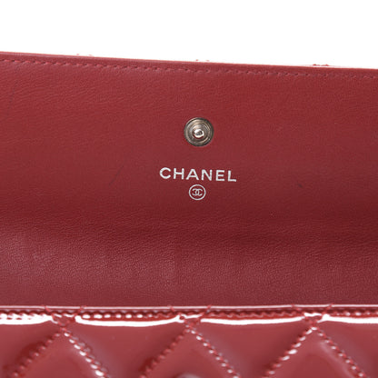 Chanel Patent Quilted Large Flap Wallet Rouge Fonce 6 of 11