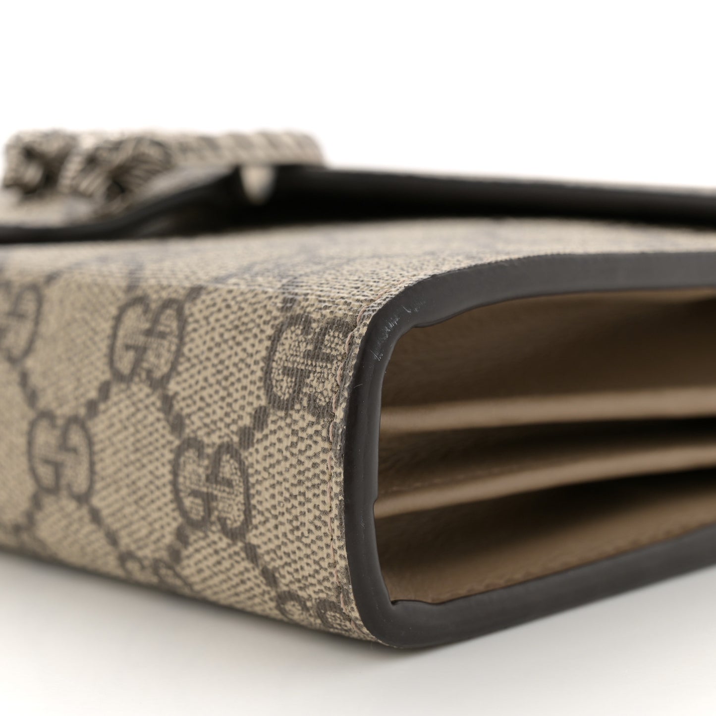 GG Supreme Monogram Mini Dionysus Chain Wallet Beige Taupe