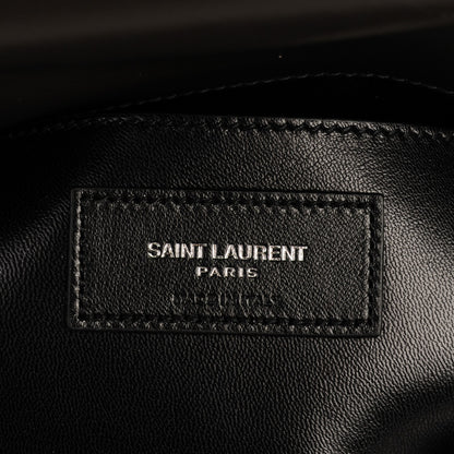 Saint Laurent Crocodile Embossed Nubuck Monogram Large College Satchel Dark Gray 6 of 7