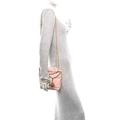 Chanel Shiny Calfskin Quilted Mini Chanel 22 Light Pink 2 of 11