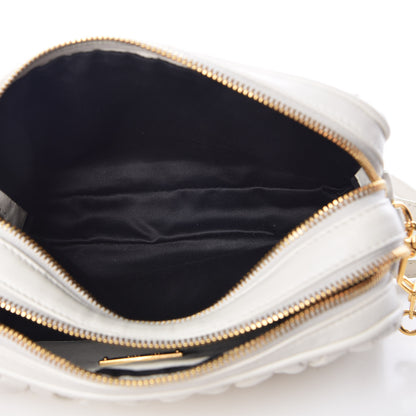 Miu Miu Nappa Matelasse Double Zip Chain Shoulder Bag White 5 of 15