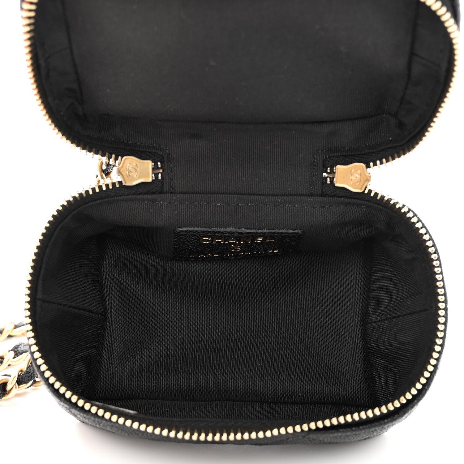 Chanel Caviar Quilted Mini Top Handle Vanity With Chain Black 5 of 11
