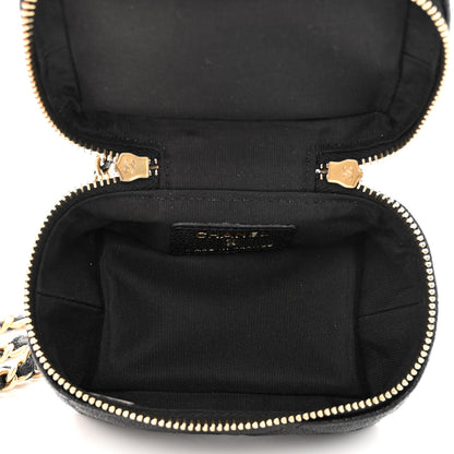 Chanel Caviar Quilted Mini Top Handle Vanity With Chain Black 5 of 11