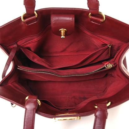 Chanel Lambskin Quilted Boy Shopping Tote Dark Red 5 of 10