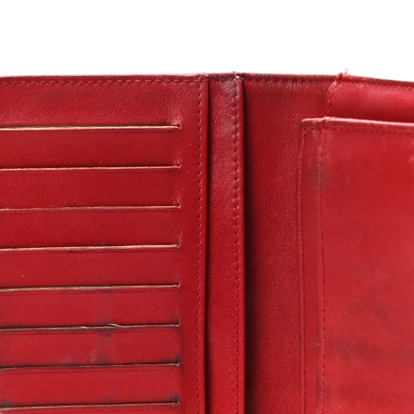 Patent Camellia Embossed Yen Wallet Red