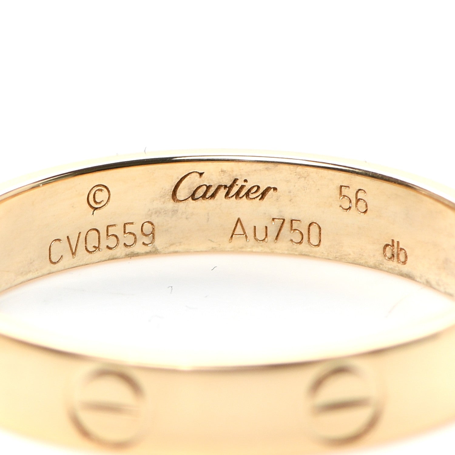 Cartier 18K Yellow Gold 3.5mm LOVE Wedding Band Ring 56 7.5 4 of 5