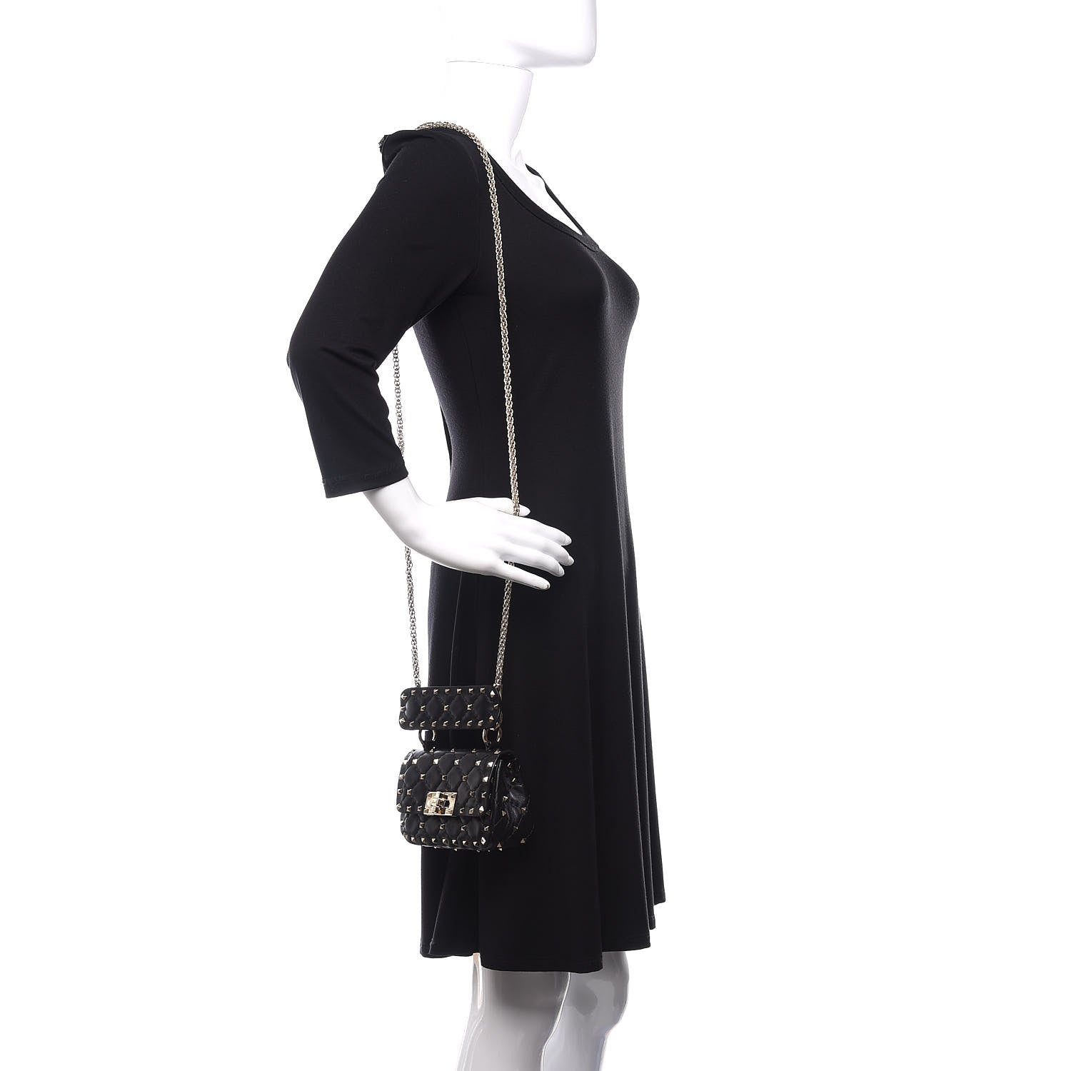 Valentino Garavani Nappa Micro Rockstud Spike Shoulder Bag Black 2 of 10