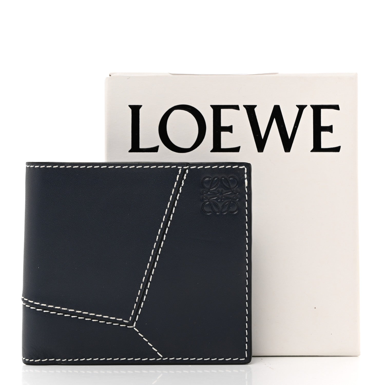 Loewe Calfskin Puzzle Bi-fold Wallet Navy 3 of 8