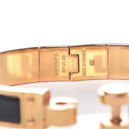Hermes Enamel Charniere Uni Narrow Hinged Bracelet S Black 5 of 7
