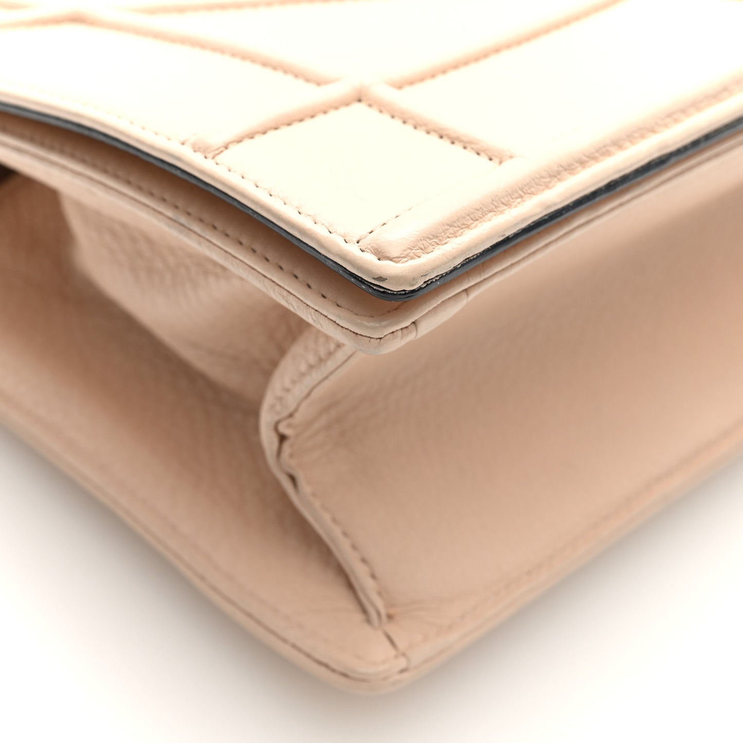 Grained Calfskin Medium Diorama Flap Bag Nude