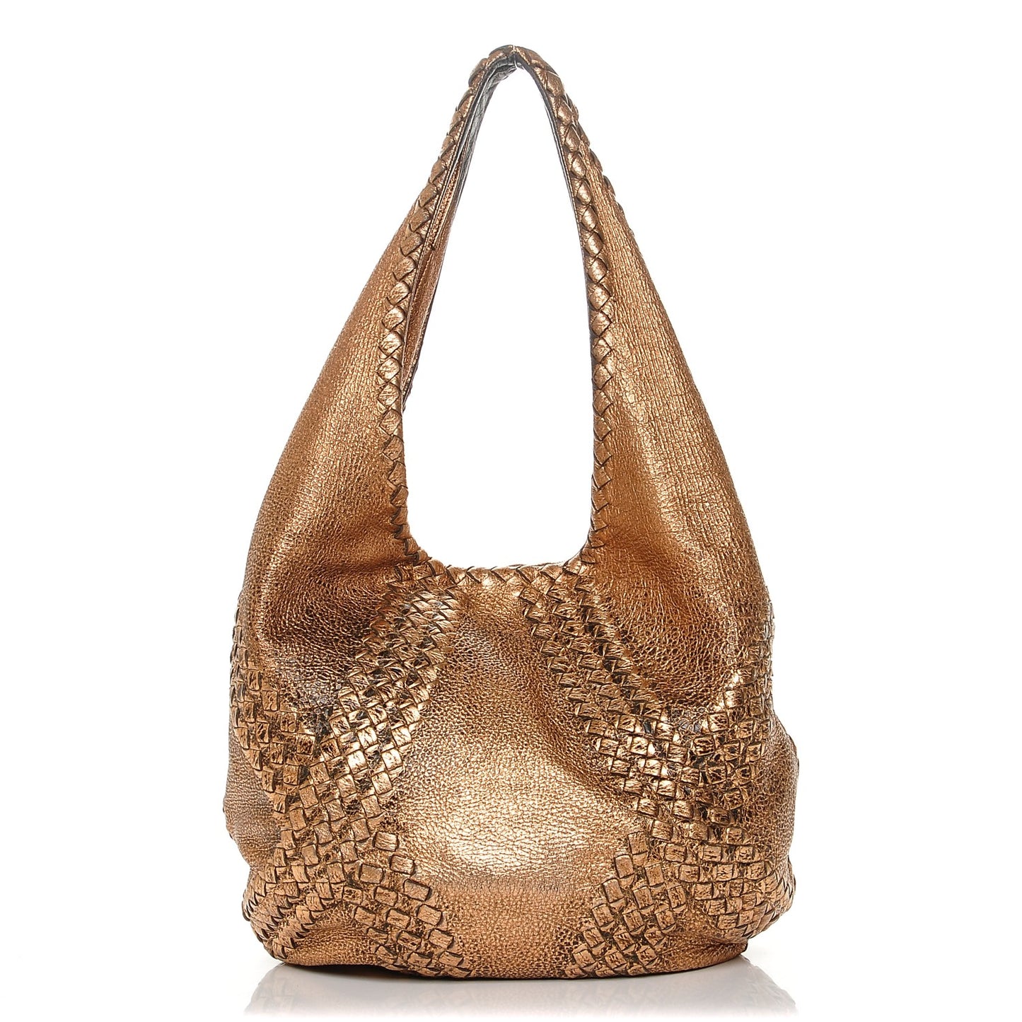 Metallic Cervo Deerskin Large Hobo Rame Ossidato