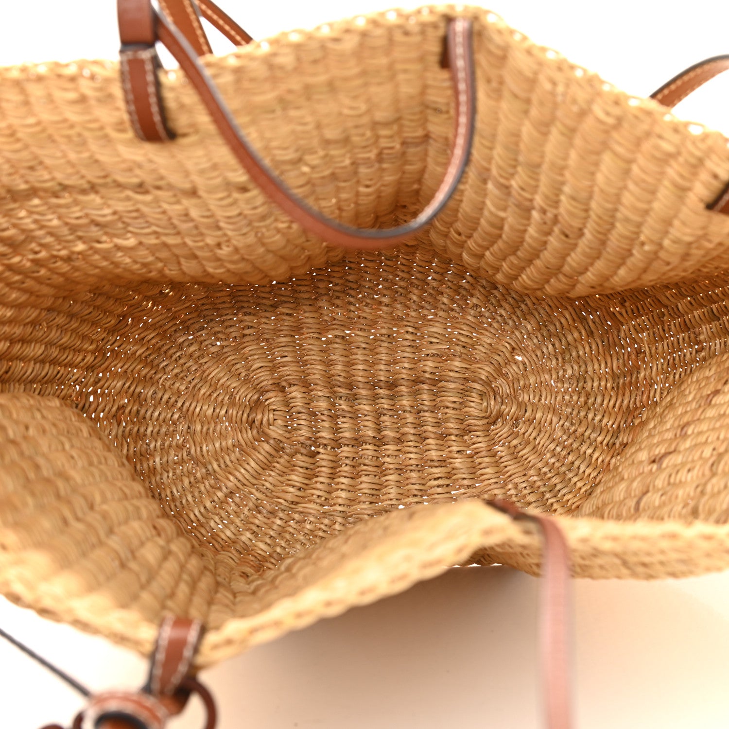 Loewe Calfskin Raffia Paulas Ibiza Small Basket Tote Bag Natural Tan 5 of 8