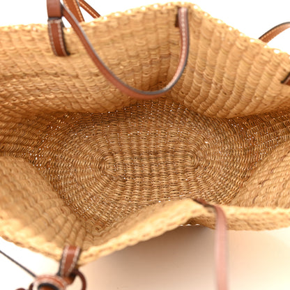 Loewe Calfskin Raffia Paulas Ibiza Small Basket Tote Bag Natural Tan 5 of 8