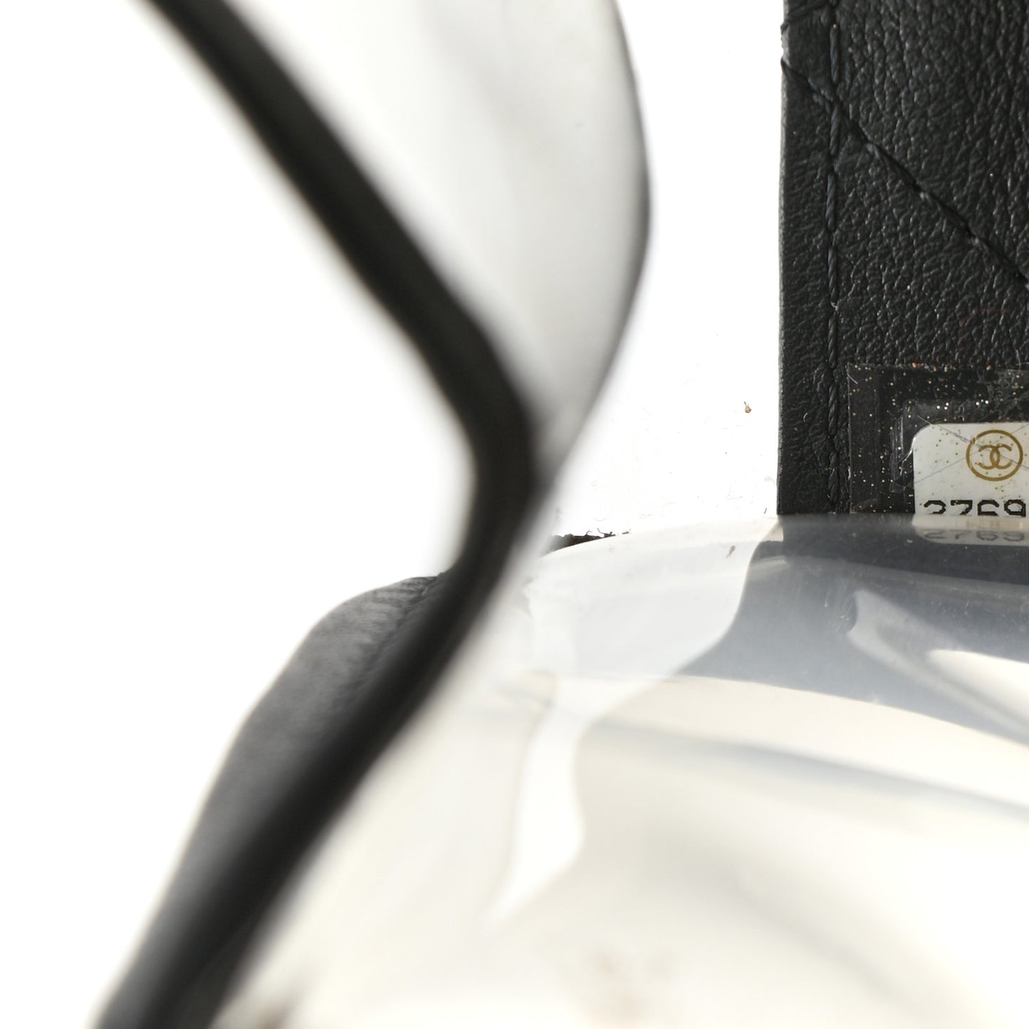 Lambskin PVC Sand By The Sea Flap With Pearl Strap Black