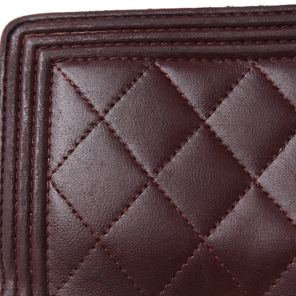 Chanel Lambskin Quilted Boy Zipped Pocket Wallet Burgundy 14 of 18