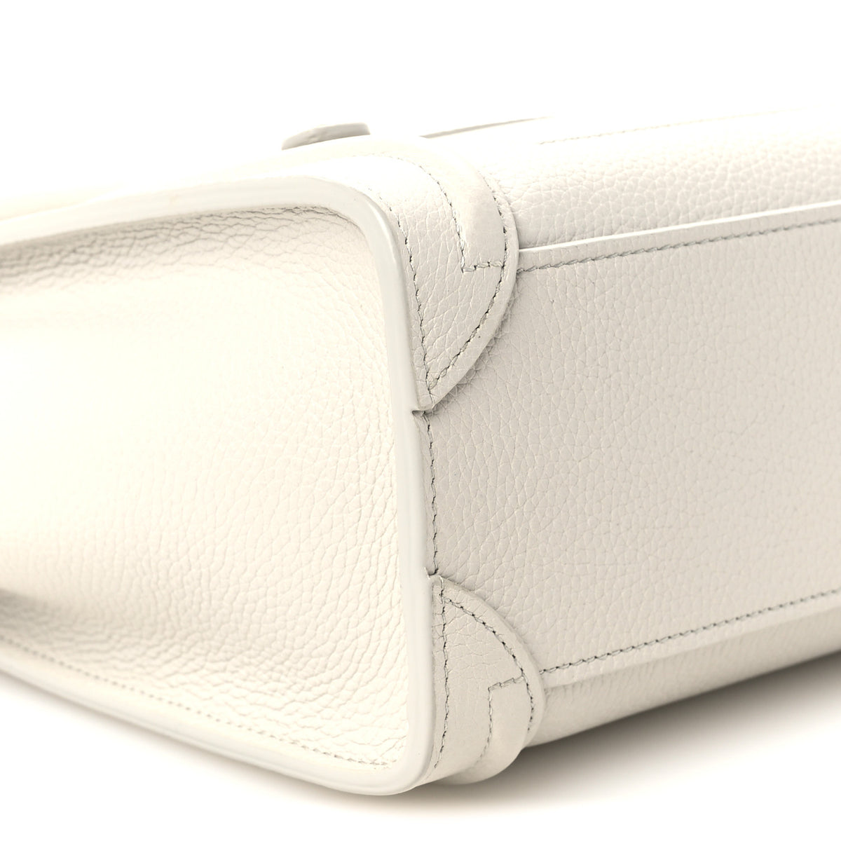 Drummed Calfskin Nano Luggage Chalk