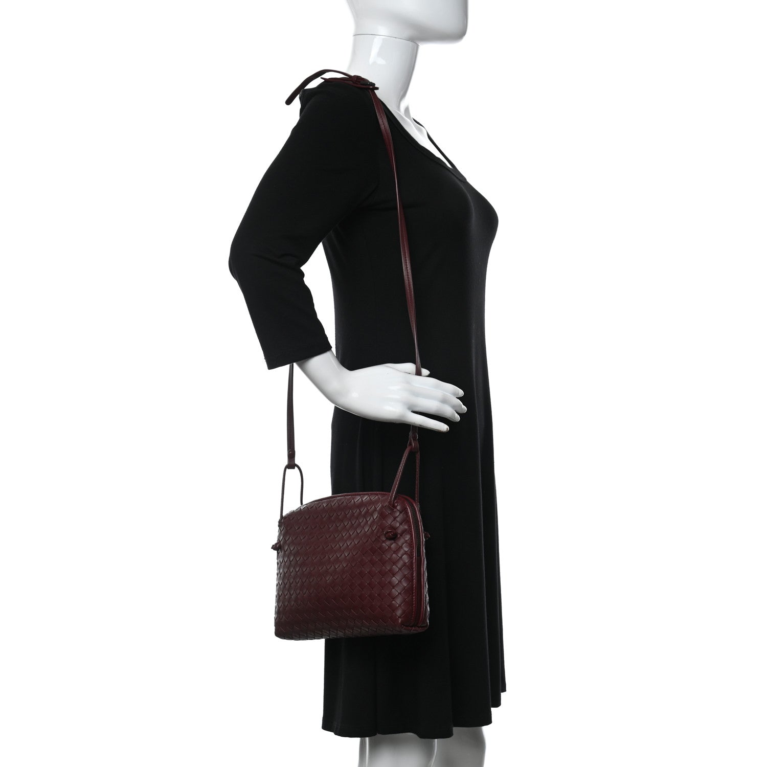 Bottega Veneta Nappa Intrecciato Pillow Crossbody Messenger Dark Red 2 of 8