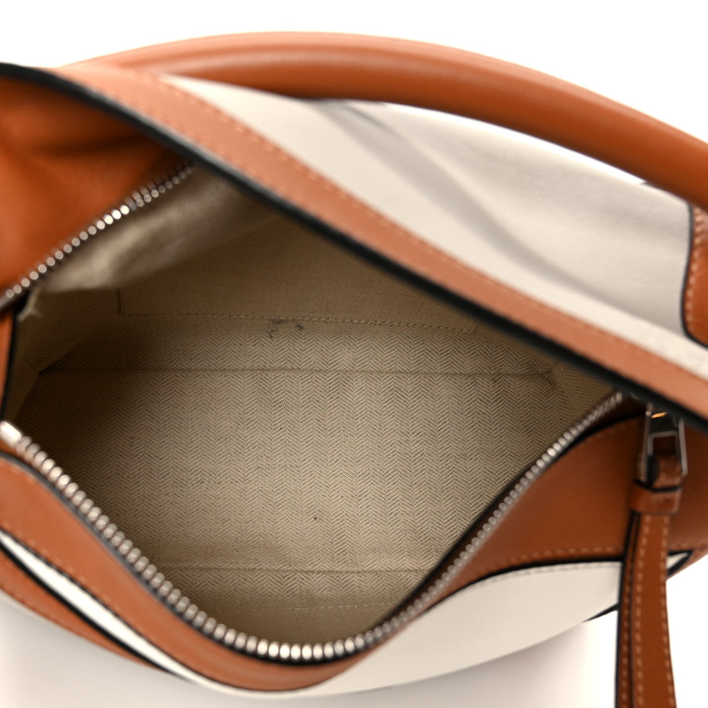 Calfskin Small Graphic Puzzle Bag Ghost Soft White