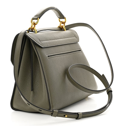 Salvatore Ferragamo Calfskin Small Margot Top Handle Satchel Verde Olivo 3 of 9