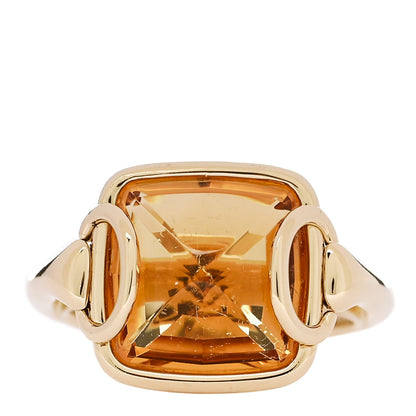 Hermes 18K Yellow Gold Citrine Nausicaa Ring 53 6.5 1 of 8
