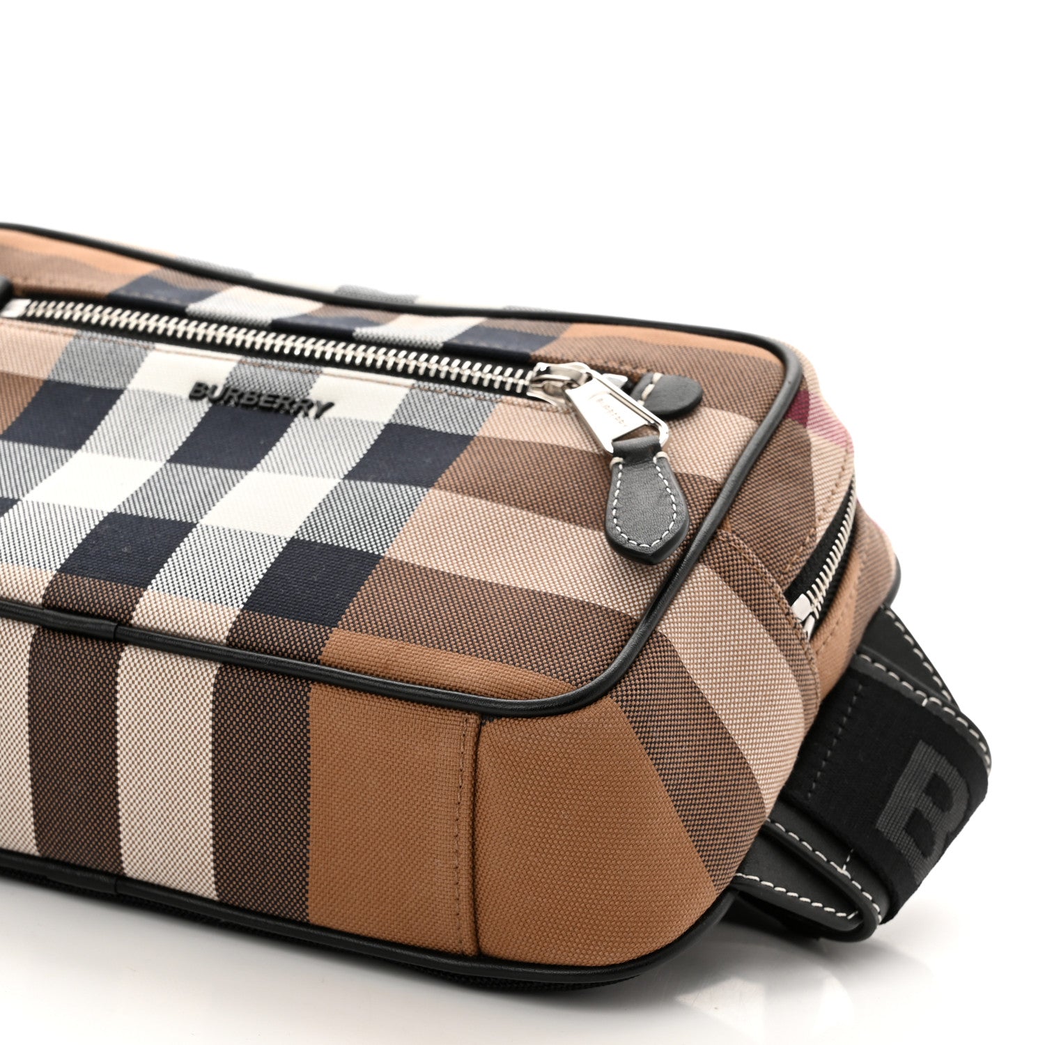 Burberry Cotton Calfskin Check Print Belt Bag Light Brown 10 of 10