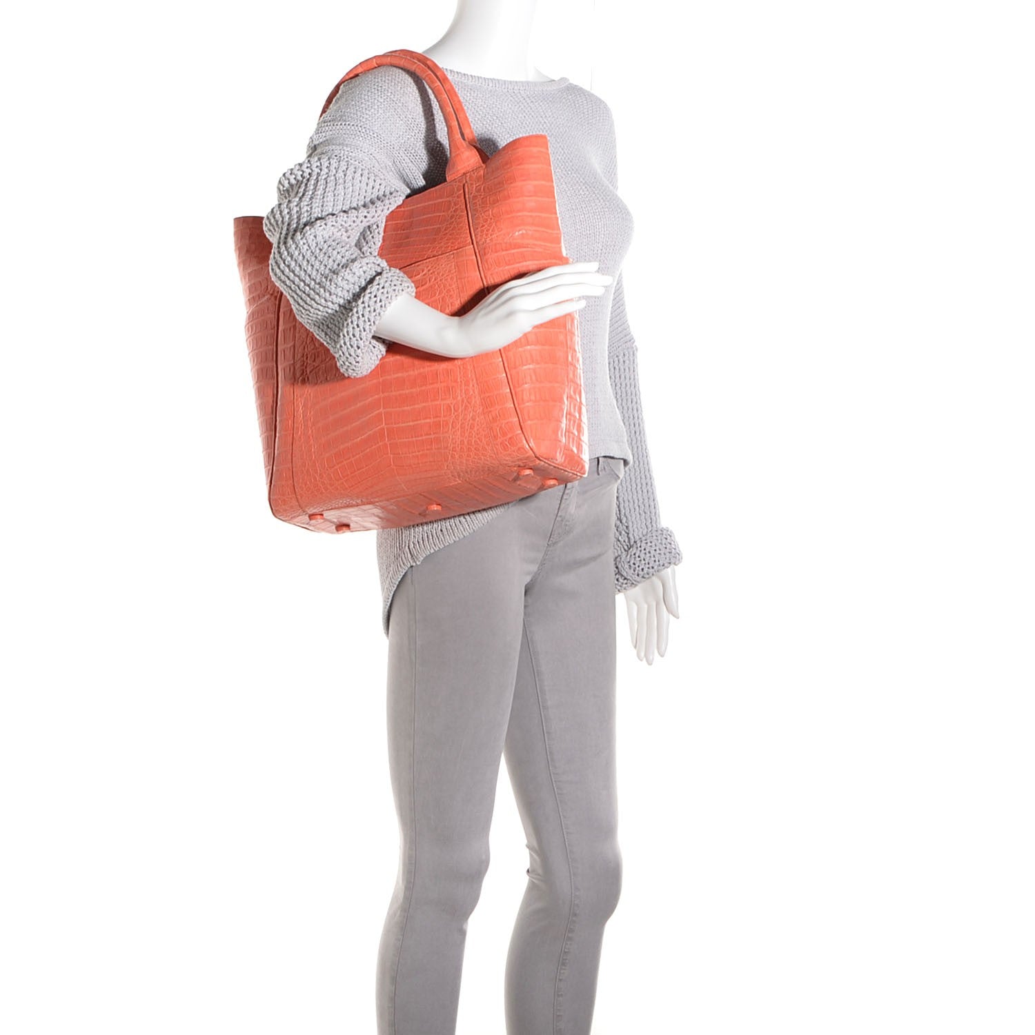 Nancy Gonzalez Crocodile Tote Orange 2 of 7