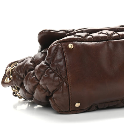 Chanel Lambskin Bubble Quilt Accordion Flap Dark Brown 9 of 10