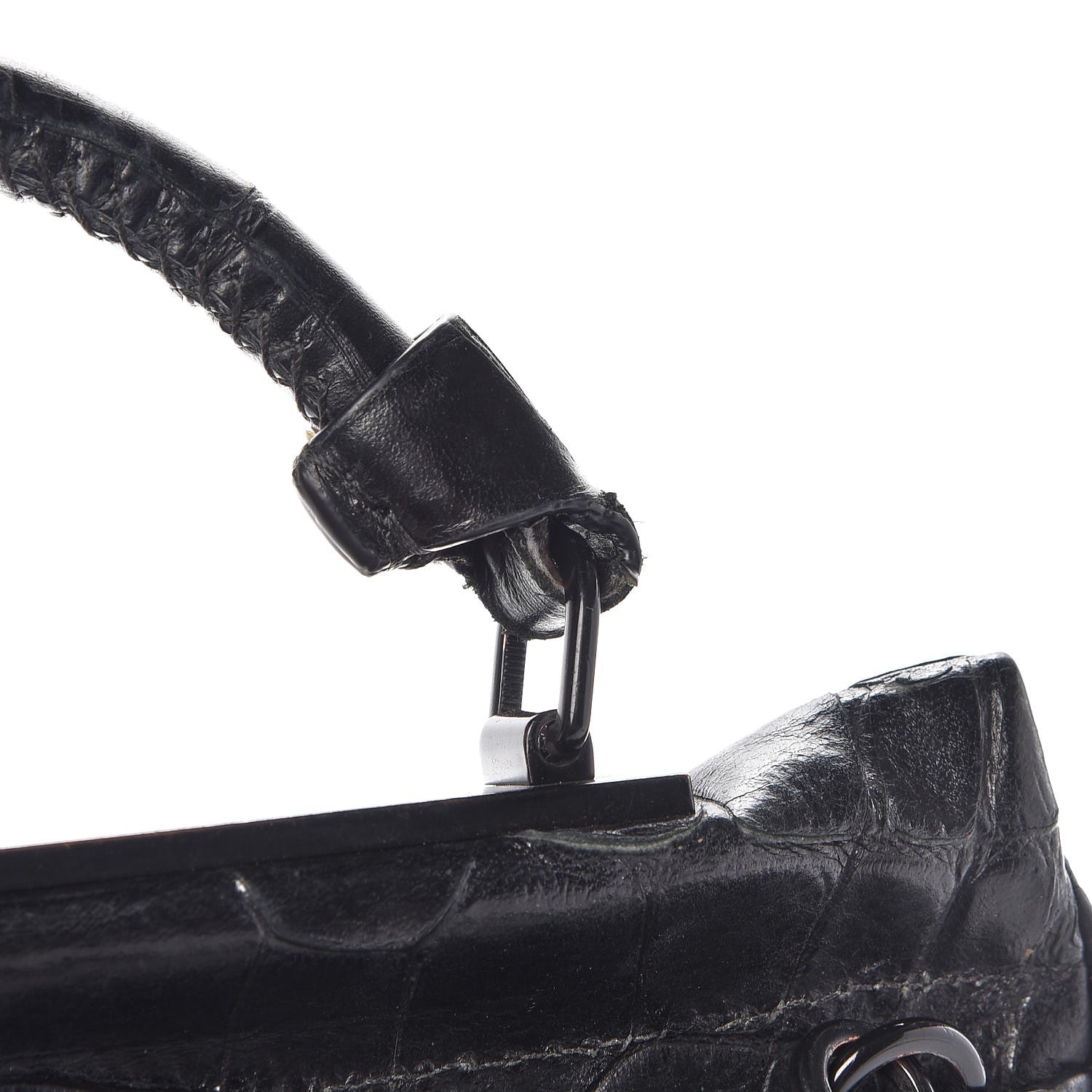 3.1 Phillip Lim 3.1 Calfskin Crocodile Embossed Small Ryder Satchel Tote Bag Black 11 of 12