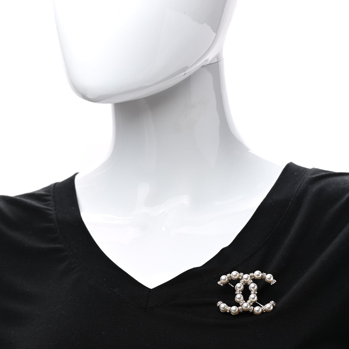 Pearl Crystal Nefertiti CC Brooch Gold