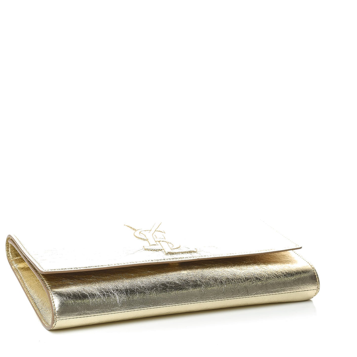 Metallic Calfskin Monogram Large Belle De Jour Clutch Gold