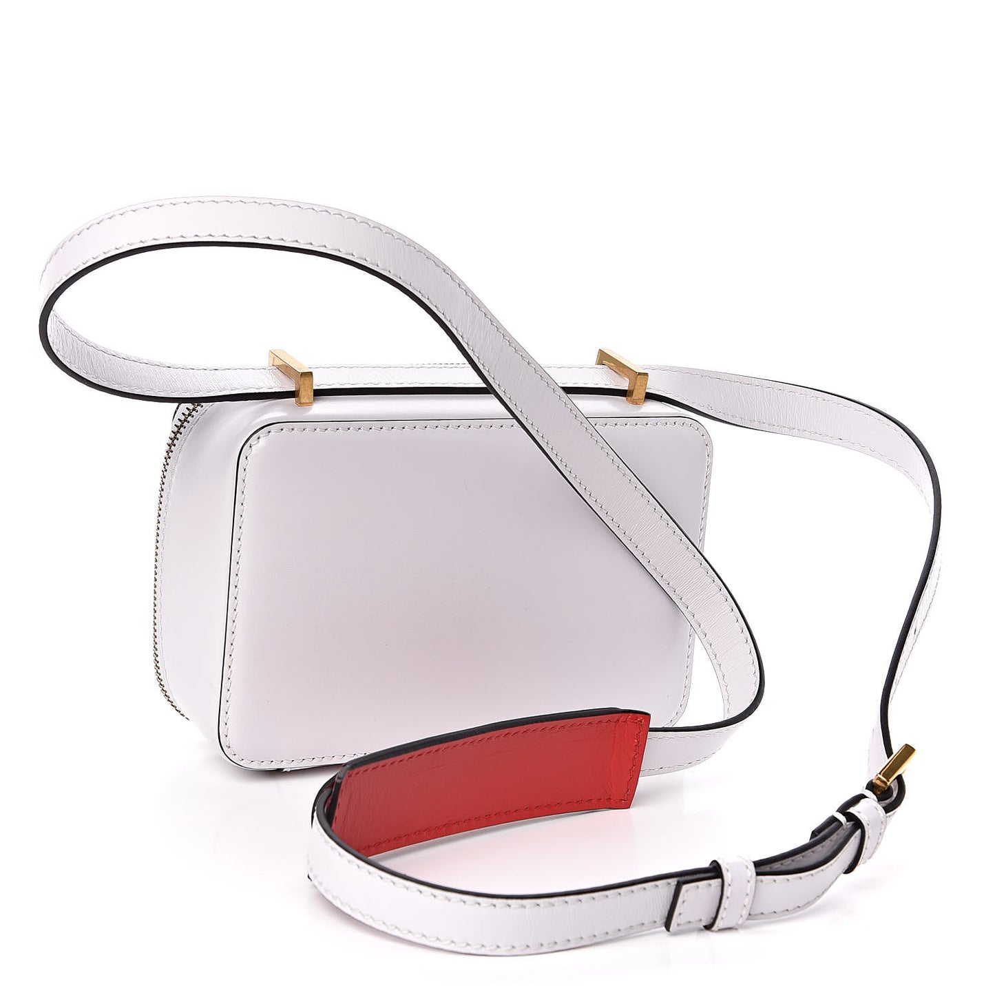 Smooth Calfskin VSling Crossbody Bag White