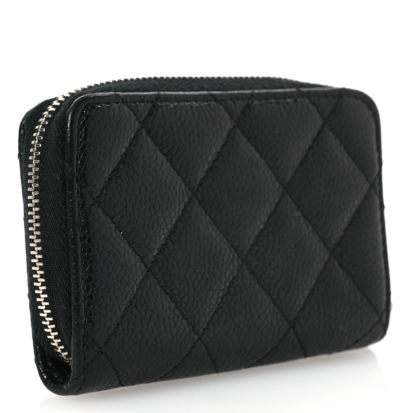 Caviar Quilted Incognito Zip Coin Purse Black
