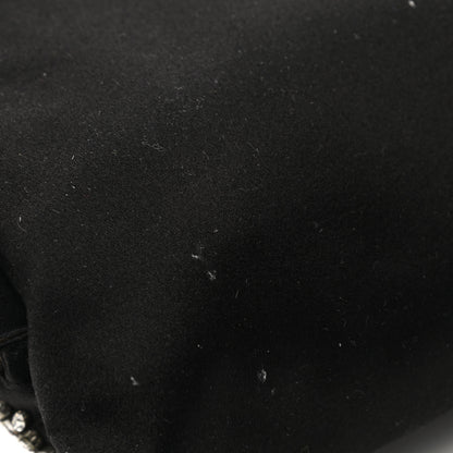 Valentino Garavani Satin Crystal Flower Embellished Clutch Black 9 of 9