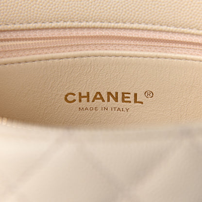 Chanel Caviar Lizard Quilted Small Coco Handle Flap Ivory 6 of 11