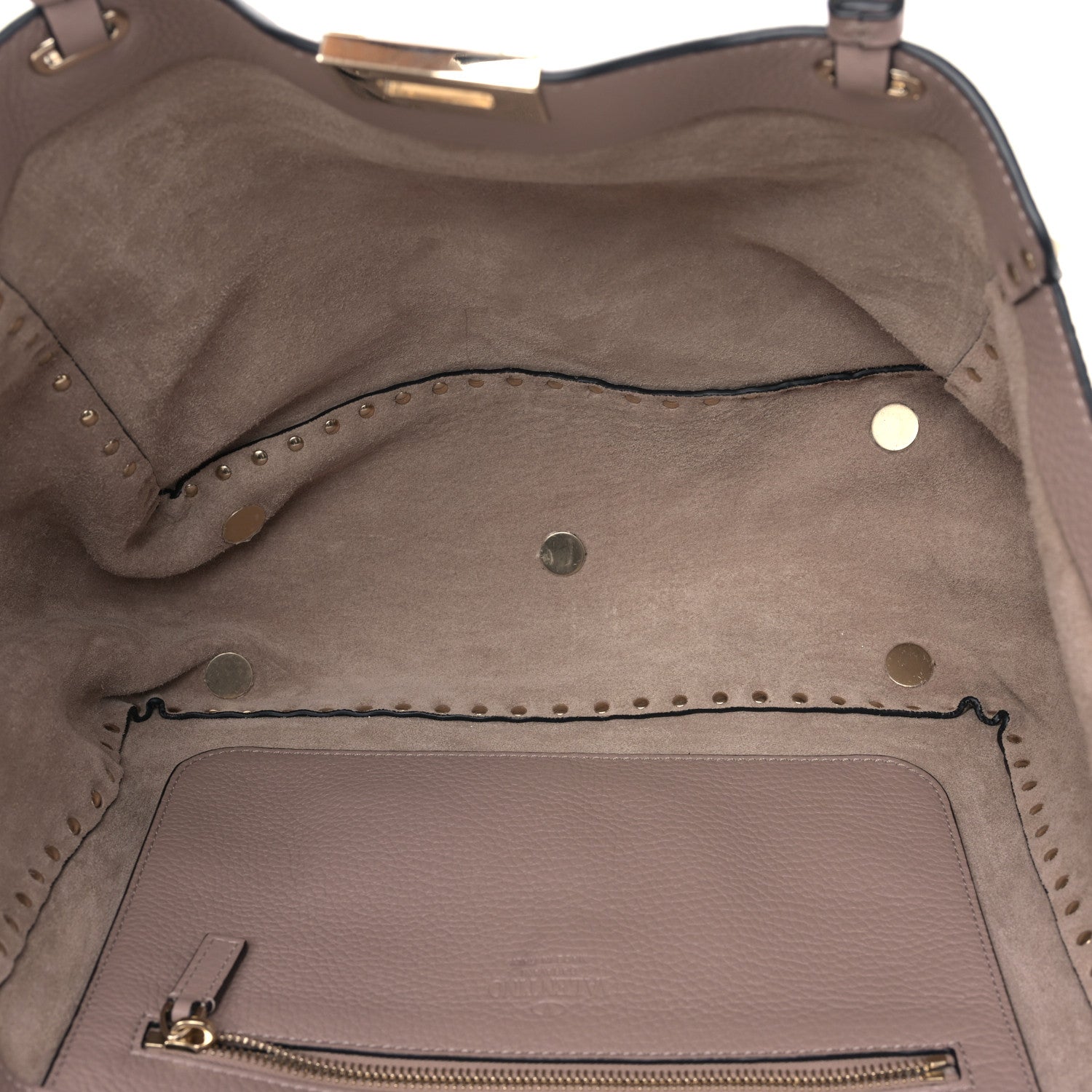 Valentino Garavani Pebbled Calfskin Medium Rockstud Tote Poudre 5 of 8