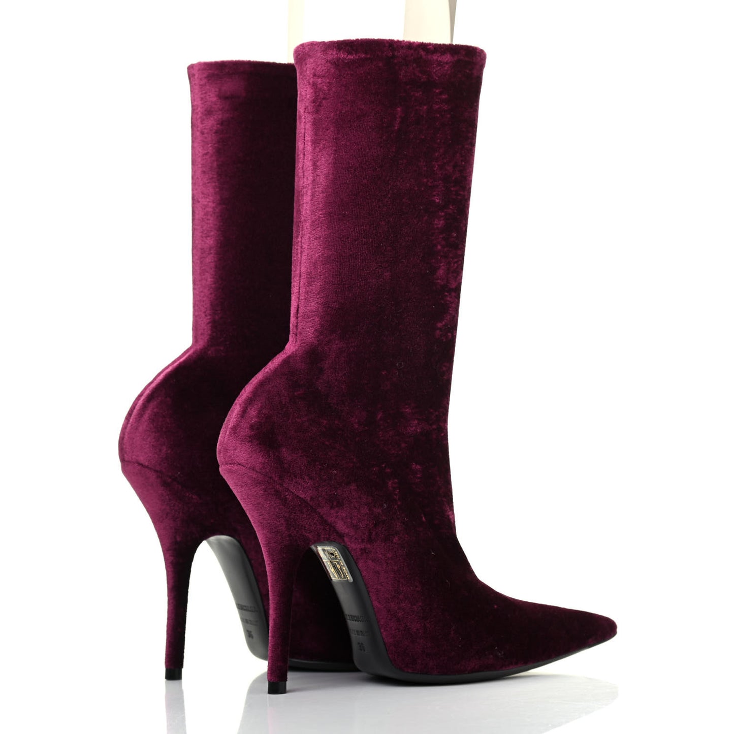 Velvet Extreme Pointed Toe Knife Booties 36 Rouge Prune