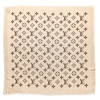 Louis Vuitton Wool Silk Monogram Giant Jungle Shawl Beige 1 of 4