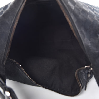 Gucci Monogram Medium Horsebit Chain Hobo Black 5 of 17