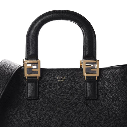 Fendi Cuoio Romano Selleria Medium FF Tote Black 10 of 10