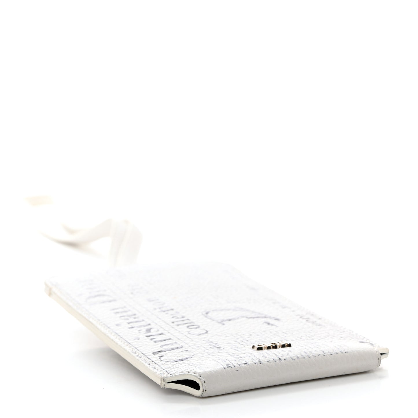 X DANIEL ARSHAM Grained Calfskin Newspaper Phone Holder White