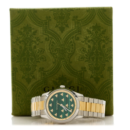 Gucci Stainless Steel Malachite 38mm G-Timeless Two Tone Bee Automatic Watch 5 of 5