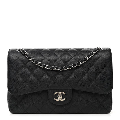 Chanel Caviar Quilted Jumbo Double Flap Black 1 of 14
