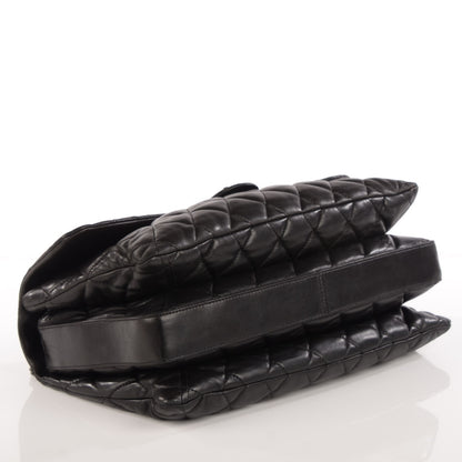 Chanel Lambskin Quilted Maxi 3 Flap Black 4 of 9