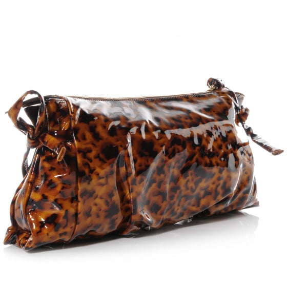 Gucci Patent Hysteria Large Clutch Tortoise Brown 3 of 8