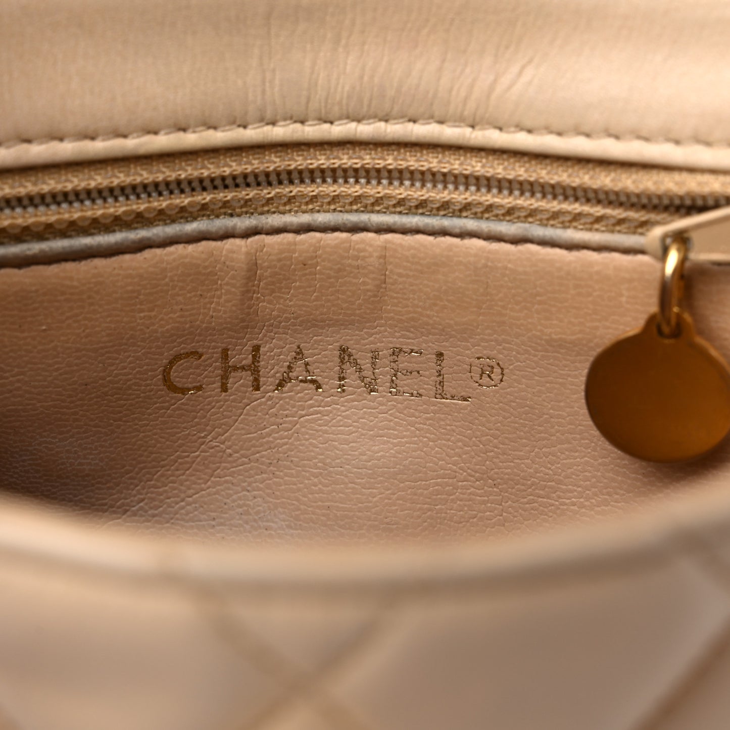 Lambskin Quilted Flap Waist Belt Bag 75 30 Beige